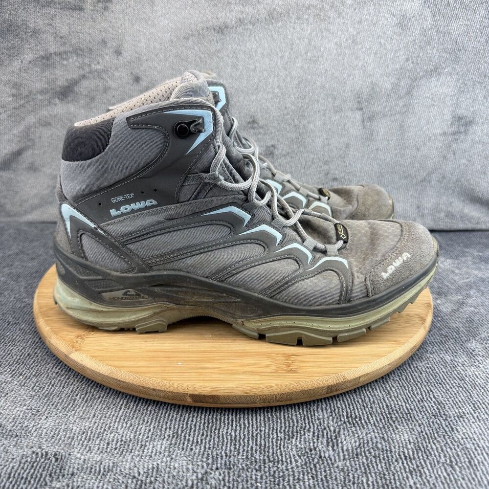 LOWA Innox GTX Mid Ws Boots Womens Size 9.5 Gray Gore-Tex Waterproof Hiking
